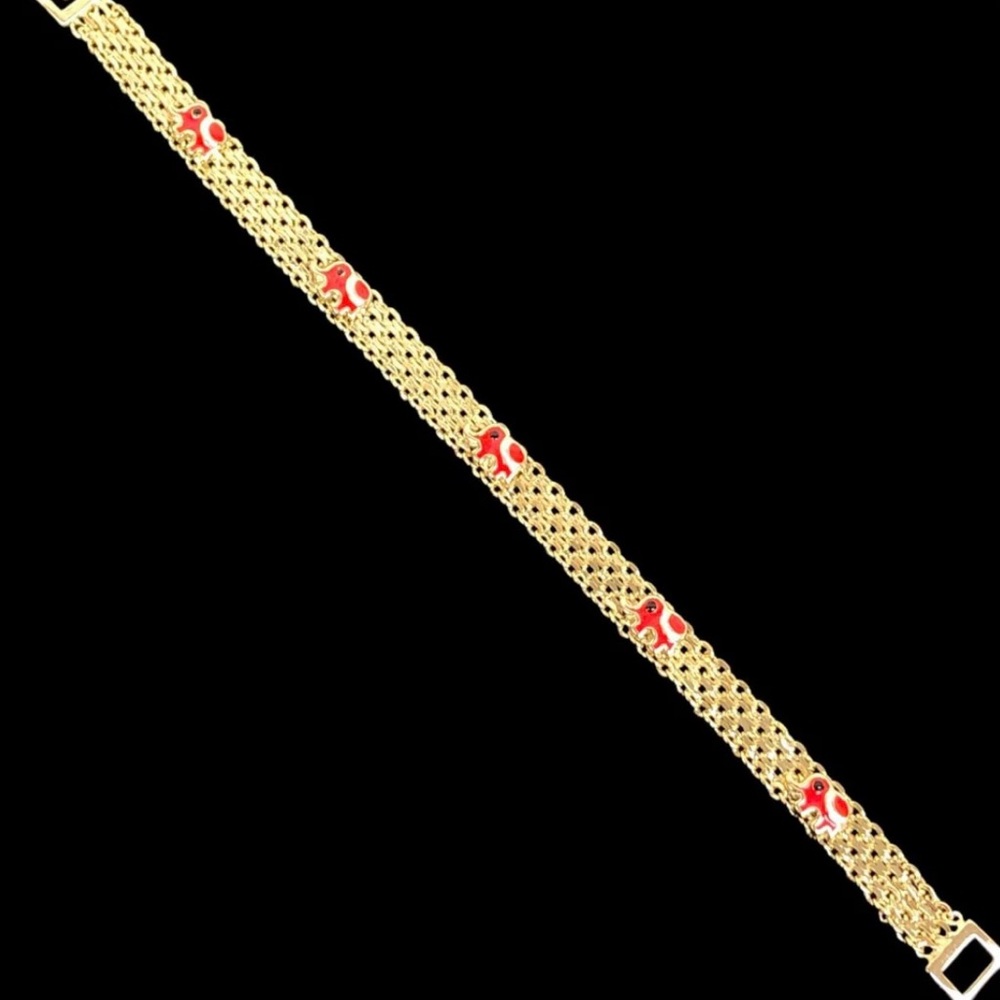 Elegant Gold and Red Chain Bracelet